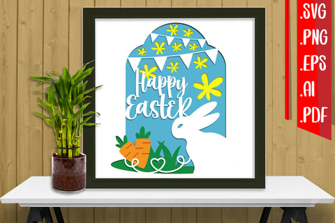 Easter Layered Papercut 6 svg eps png ai pdf 3D Paper zafrans studio 
