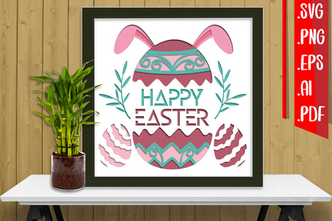 Easter Layered Papercut 7 svg eps png ai pdf 3D Paper zafrans studio 