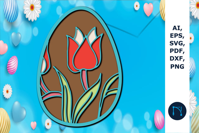 Easter Layered Papercut SVG cut file SVG MD JOYNAL ABDIN 