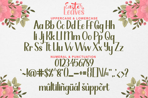 Easter Leaves - Font Duo Font Rotterlab studio 