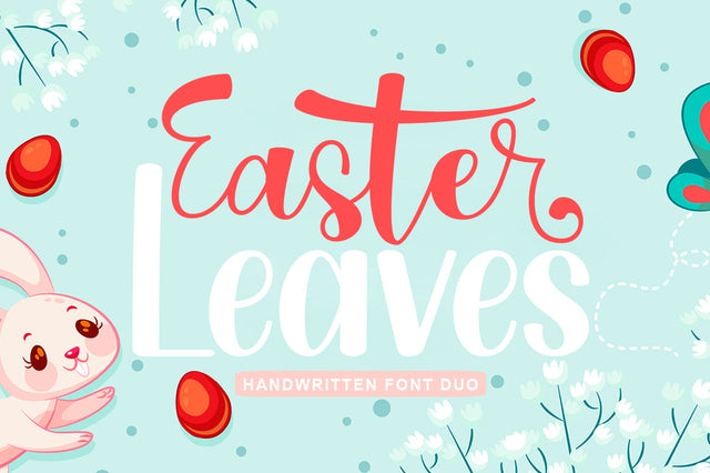 Easter Leaves - Font Duo Font Rotterlab studio 