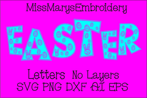 Easter Letters SVG MissMarysEmbroidery 