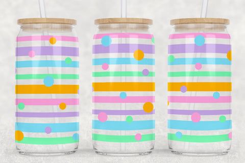 Easter Libbey Glass SVG | Stripes and Polka Dots Wrap SVG B Renee Design 