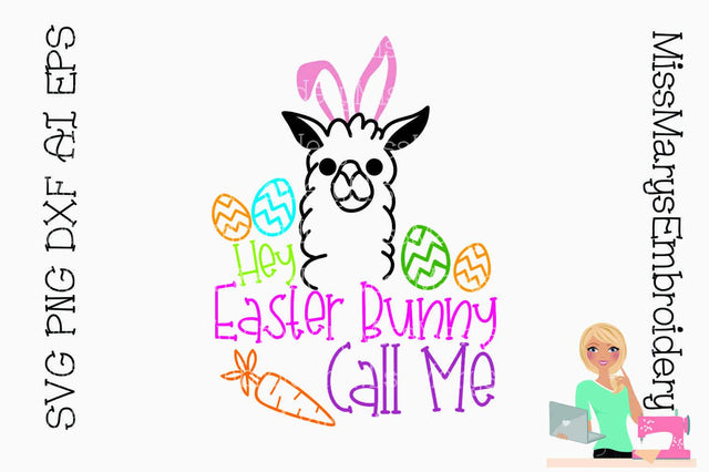Easter Llama SVG MissMarysEmbroidery 