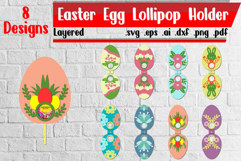 Easter Lollipop Holders Layered - svg dxf eps ai png pdf 3D Paper zafrans studio 