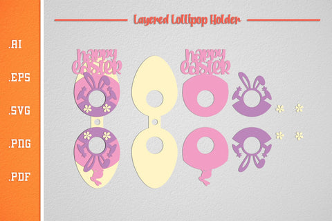 Easter Lollipop Holders - Layered SVG Paper Cut SVG Slim Studio 