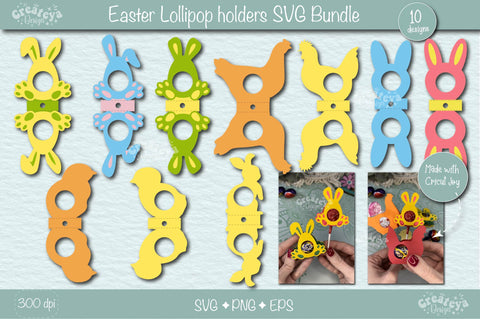 Easter Lollipop Holders Svg| Easter Candy Holders SVG| Easter egg holder svg| Easter Treat| Easter favor SVG Createya Design 