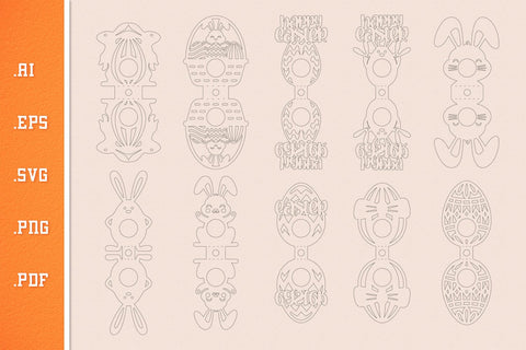 Easter Lollipop Holders SVG Paper Cut Files SVG Slim Studio 
