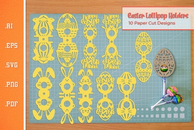 Easter Lollipop Holders SVG Paper Cut Files SVG Slim Studio 