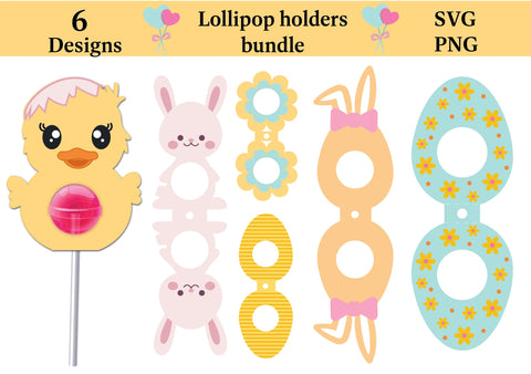 Easter Lollipop holders SVG | Sucker holder SVG 3D Paper ElenDesigns 