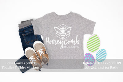 Easter Mockup, Athletic Heather Bella Canvas 3001T Mockup, Toddler Boy Mockup Mock Up Photo Honeycomb Mockups 