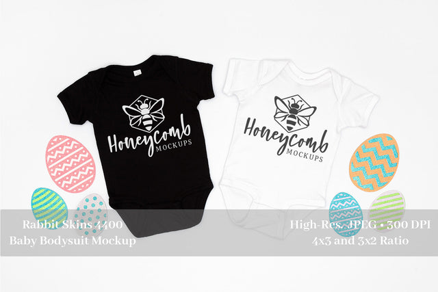 Easter Mockup, White and Black Rabbit Skins 4400 Mockup, Twins Mockup, Baby Bodysuit Mockup, Sibling Mockup Mock Up Photo Honeycomb Mockups 