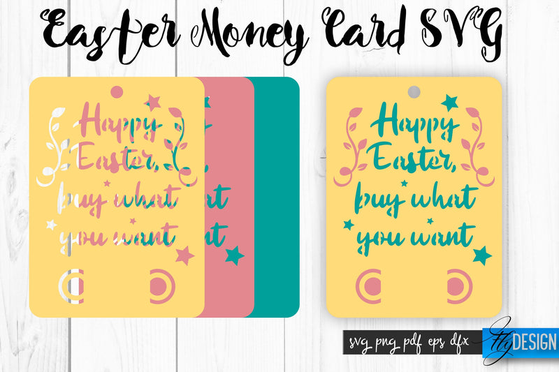 Easter Money Card SVG Bundle | Happy Easter SVG Design | Egg SVG Quotes SVG Fly Design 