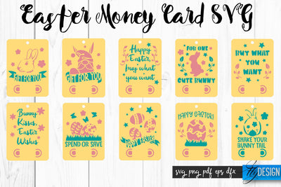 Easter Money Card SVG Bundle | Happy Easter SVG Design | Egg SVG Quotes SVG Fly Design 