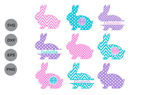 Easter Monogram| Easter Bunny SVG Cut Files SVG CosmosFineArt 