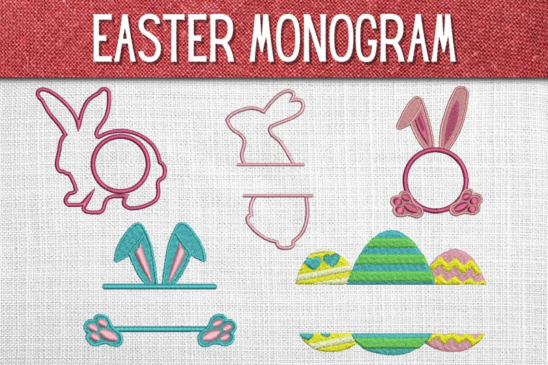 Easter Monogram Embroidery Designs Embroidery/Applique DESIGNS SvgOcean 