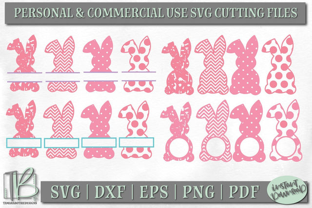 Easter Monogram SVG, Bunny Monogram SVG File SVG TB Designs 