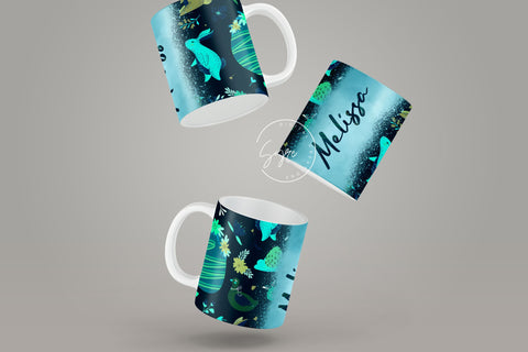 Easter Mug Design, Add Your Name, Bunny PNG, Rabbit Design Mug, Easter Egg Pattern, 11 & 15 Oz Mug Cricut Press Sublimation Wrap Sublimation Syre Digital Creations 