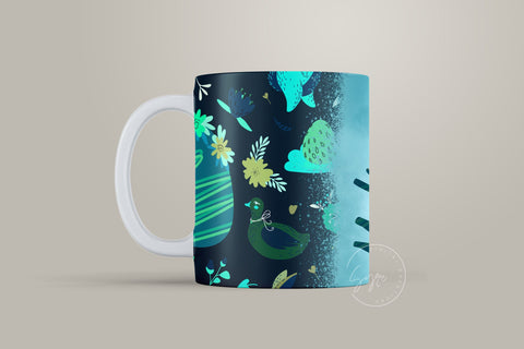 Easter Mug Design, Add Your Name, Bunny PNG, Rabbit Design Mug, Easter Egg Pattern, 11 & 15 Oz Mug Cricut Press Sublimation Wrap Sublimation Syre Digital Creations 