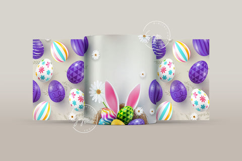 Easter Mug Design, Add Your Name, Bunny PNG, Rabbit Design Mug, Easter Egg Pattern, 11 & 15 Oz Mug Cricut Press Sublimation Wrap Sublimation Syre Digital Creations 
