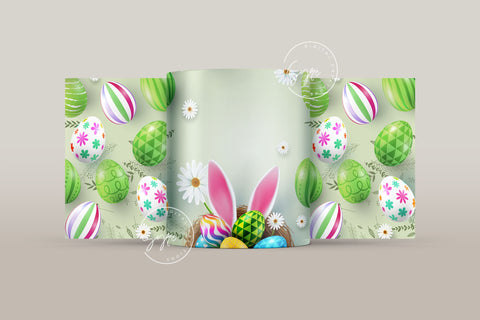 Easter Mug Design, Add Your Name, Bunny PNG, Rabbit Design Mug, Easter Egg Pattern, 11 & 15 Oz Mug Cricut Press Sublimation Wrap Sublimation Syre Digital Creations 