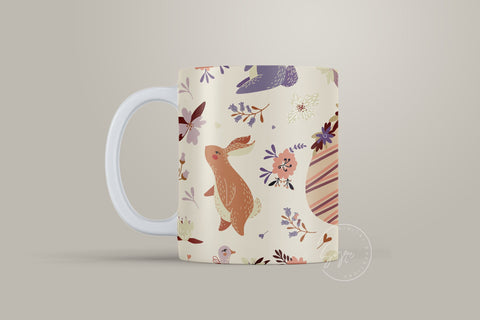 Easter Mug Design, Easter Egg Mug Wrap, Bunny Easter Eggs Coffee Mug, Easter Egg Pattern, 11 & 15 Oz Mug Cricut Press Sublimation Wrap Sublimation Syre Digital Creations 