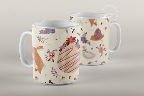 Easter Mug Design, Easter Egg Mug Wrap, Bunny Easter Eggs Coffee Mug, Easter Egg Pattern, 11 & 15 Oz Mug Cricut Press Sublimation Wrap Sublimation Syre Digital Creations 