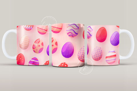 Easter Mug Design, Easter Egg Mug Wrap, Colourful Easter Eggs Coffee Mug, Easter Egg Pattern, 11 & 15 Oz Mug Cricut Press Sublimation Wrap Sublimation Syre Digital Creations 
