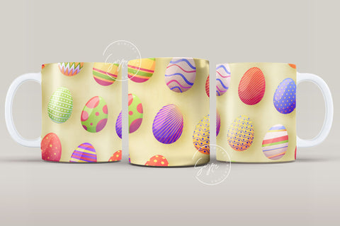 Easter Mug Design, Easter Egg Mug Wrap, Colourful Easter Eggs Coffee Mug, Easter Egg Pattern, 11 & 15 Oz Mug Cricut Press Sublimation Wrap Sublimation Syre Digital Creations 