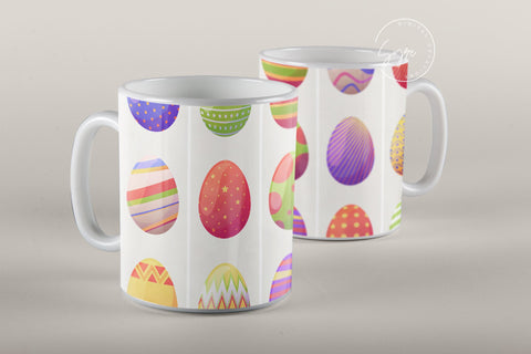 Easter Mug Design, Easter Egg Mug Wrap, Colourful Easter Eggs Coffee Mug, Easter Egg Pattern, 11 & 15 Oz Mug Cricut Press Sublimation Wrap Sublimation Syre Digital Creations 