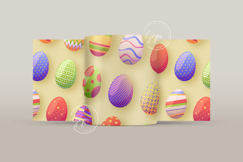 Easter Mug Design, Easter Egg Mug Wrap, Colourful Easter Eggs Coffee Mug, Easter Egg Pattern, 11 & 15 Oz Mug Cricut Press Sublimation Wrap Sublimation Syre Digital Creations 