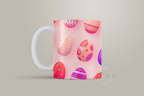 Easter Mug Design, Easter Egg Mug Wrap, Colourful Easter Eggs Coffee Mug, Easter Egg Pattern, 11 & 15 Oz Mug Cricut Press Sublimation Wrap Sublimation Syre Digital Creations 