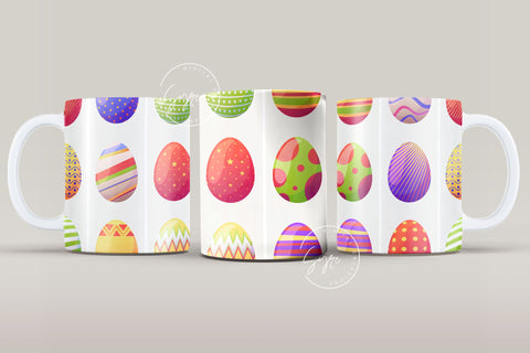 Easter Mug Design, Easter Egg Mug Wrap, Colourful Easter Eggs Coffee Mug, Easter Egg Pattern, 11 & 15 Oz Mug Cricut Press Sublimation Wrap Sublimation Syre Digital Creations 