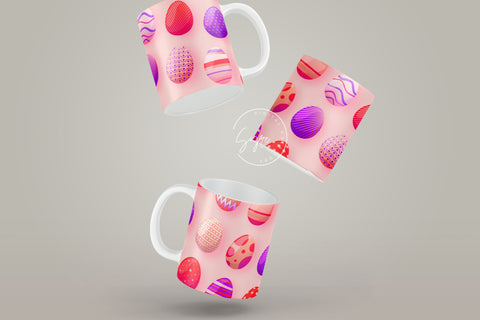 Easter Mug Design, Easter Egg Mug Wrap, Colourful Easter Eggs Coffee Mug, Easter Egg Pattern, 11 & 15 Oz Mug Cricut Press Sublimation Wrap Sublimation Syre Digital Creations 