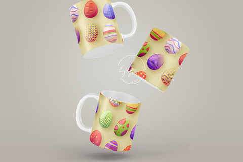 Easter Mug Design, Easter Egg Mug Wrap, Colourful Easter Eggs Coffee Mug, Easter Egg Pattern, 11 & 15 Oz Mug Cricut Press Sublimation Wrap Sublimation Syre Digital Creations 