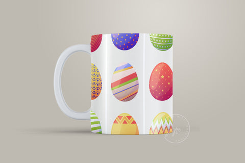 Easter Mug Design, Easter Egg Mug Wrap, Colourful Easter Eggs Coffee Mug, Easter Egg Pattern, 11 & 15 Oz Mug Cricut Press Sublimation Wrap Sublimation Syre Digital Creations 