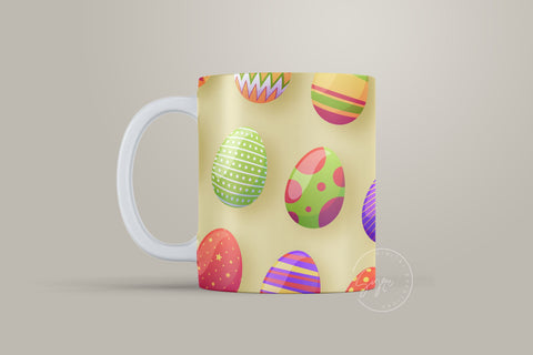 Easter Mug Design, Easter Egg Mug Wrap, Colourful Easter Eggs Coffee Mug, Easter Egg Pattern, 11 & 15 Oz Mug Cricut Press Sublimation Wrap Sublimation Syre Digital Creations 