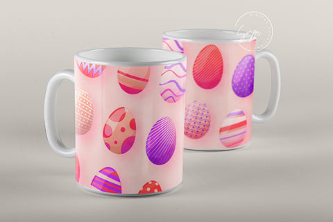 Easter Mug Design, Easter Egg Mug Wrap, Colourful Easter Eggs Coffee Mug, Easter Egg Pattern, 11 & 15 Oz Mug Cricut Press Sublimation Wrap Sublimation Syre Digital Creations 