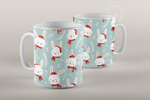 Easter Mug Design, Easter Rabbit Mug Wrap, Bunny Easter Eggs Coffee Mug, Easter Egg Pattern, 11 & 15 Oz Mug Cricut Press Sublimation Wrap Sublimation Syre Digital Creations 
