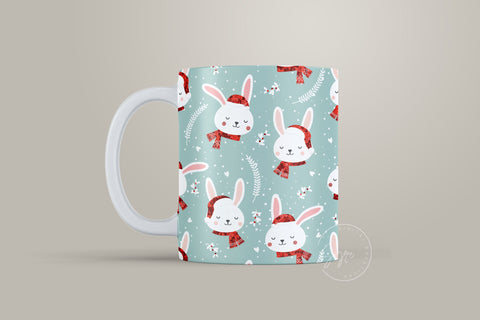 Easter Mug Design, Easter Rabbit Mug Wrap, Bunny Easter Eggs Coffee Mug, Easter Egg Pattern, 11 & 15 Oz Mug Cricut Press Sublimation Wrap Sublimation Syre Digital Creations 