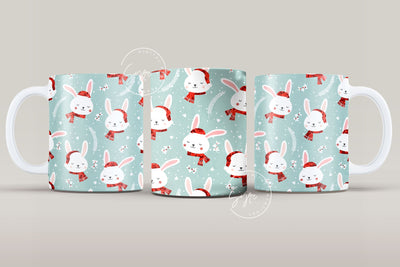 Easter Mug Design, Easter Rabbit Mug Wrap, Bunny Easter Eggs Coffee Mug, Easter Egg Pattern, 11 & 15 Oz Mug Cricut Press Sublimation Wrap Sublimation Syre Digital Creations 