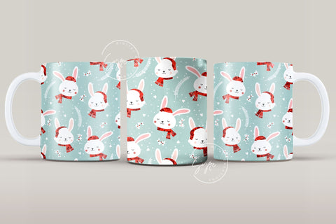 Easter Mug Design, Easter Rabbit Mug Wrap, Bunny Easter Eggs Coffee Mug, Easter Egg Pattern, 11 & 15 Oz Mug Cricut Press Sublimation Wrap Sublimation Syre Digital Creations 