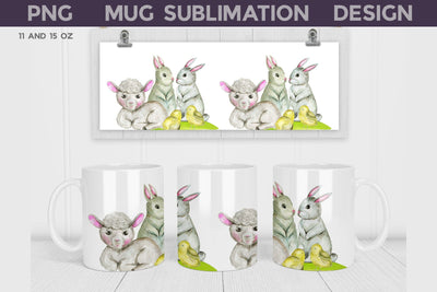 Easter Mug Sublimation | Animals Mug Wrap Sublimation WatercolorColorDream 