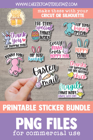 Easter Packaging Stickers Bundle | Small Business Designs Sublimation Cheese Toast Digitals 