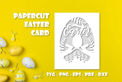Easter paper cut cards. Easter bunny. Hand cutting. SVG SVG Angelina Semenova 