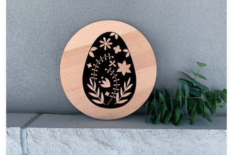 Easter Paper Cut SVG. Easter Egg Papercut Template Design. SVG Olga Terlyanskaya 