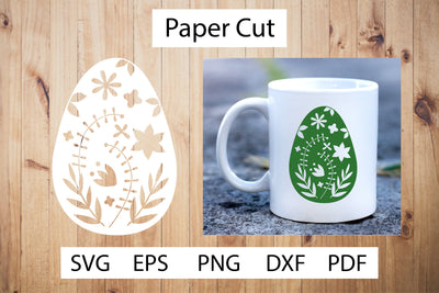 Easter Paper Cut SVG. Easter Egg Papercut Template Design. SVG Olga Terlyanskaya 