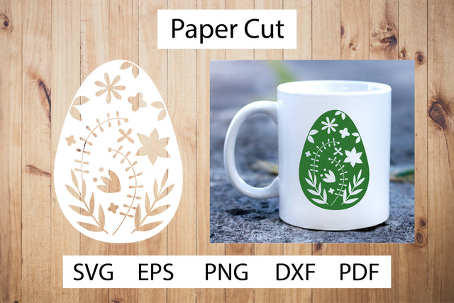 Easter Paper Cut SVG. Easter Egg Papercut Template Design. SVG Olga Terlyanskaya 