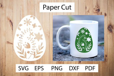 Easter Paper Cut SVG. Easter Egg Papercut Template Design. SVG Olga Terlyanskaya 