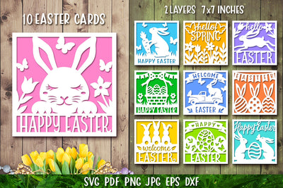 Easter Paper Cut SVG | Happy Easter Card | Easter Bunny Card SVG goodfox86 